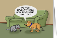 Hairball Awareness Day Card with a Dog and Cat with a Hairball card