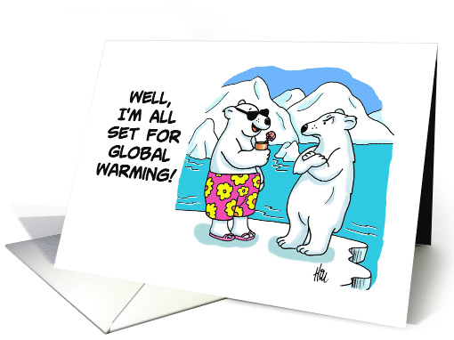 International Polar Bear Day with a Cartoon of Two Polar Bears card