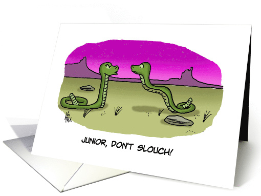 World Snake Day Card with a Cartoon of Two Snakes. card (1484004)