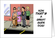 International Guide Dog Day Card with a Cartoon of a Guide Dog card
