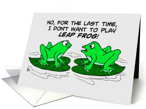 National Frog Jumping Day Card with Two Cartoon Frogs card (1484450)