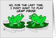National Frog Jumping Day Card with Two Cartoon Frogs card