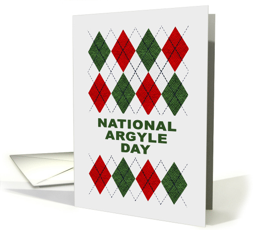 National Argyle Day Card with an Argyle Pattern in Red and Green card