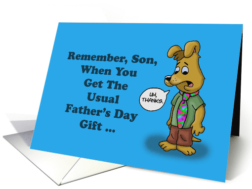 Father's Day Card For Son With Cartoon Dog Wearing a Tie card