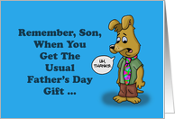 Father’s Day Card For Son With Cartoon Dog Wearing a Tie card