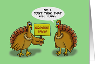 Thanksgiving Card with Turkey holding Endangered Species Sign card