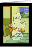 Kids Halloween Card with a Transparent Ghost Saying Boo! Boo! card