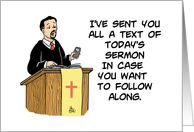 Pastor Day Card with a Cartoon of a Pastor Starting His Sermon card