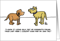 National Dog Day with a Cartoon of a Dog Wearing Glasses card