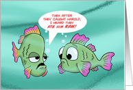 Humorous International Sushi Day Card with Two Fish card