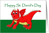 Happy St. David’s Day Card with a Red Cartoon Dragon card