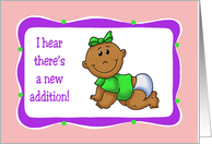 Congratulations Card On Having a New Baby Girl (African American) card