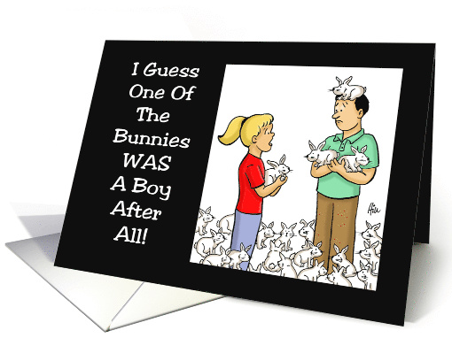 Humorous International Rabbit Day Card with Cartoon of Bunnies card