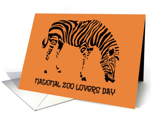 National Zoo Lovers Day Card with Stylized Drawing of a Zebra card