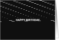 Birthday Card In Black With Happy Birthday In Small White Letters card