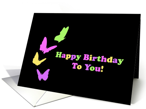 Birthday Card with Pastel Butterflies card (1493562)