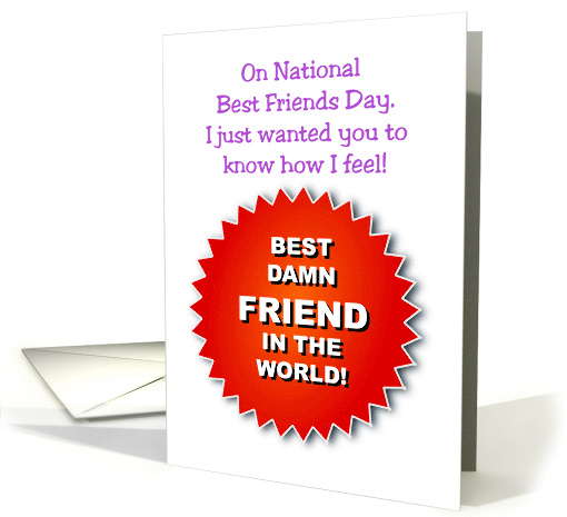 National Best Friends Day Card with an Image of a Badge, card
