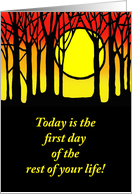 Encouragement Card with a Silhouette of Trees Against a Sunrise card