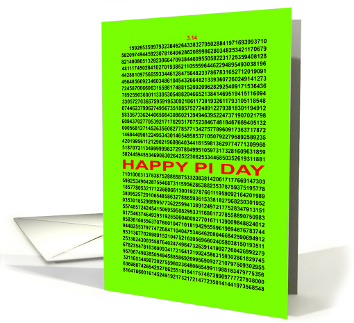 Pi Day Card with Pi taken many numbers out card (1495024)