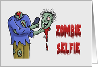 National Selfie Day Card with a Cartoon Zombie Taking a Selfie card
