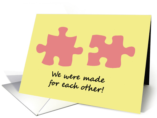 Lesbian Love & Romance Card with Puzzle Pieces That Fit Together card