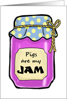 National Pig Day Card with Cartoon Jar of Jam card