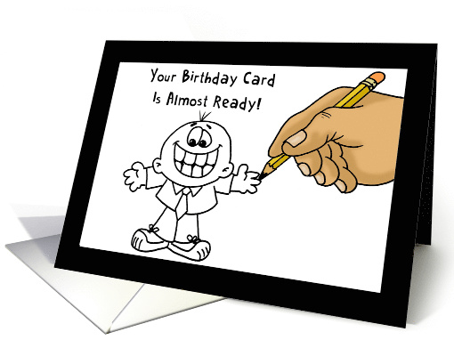 Birthday Card With Hand Drawing Cartoon Character card (1497424)