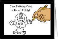 Birthday Card With Hand Drawing Cartoon Character card
