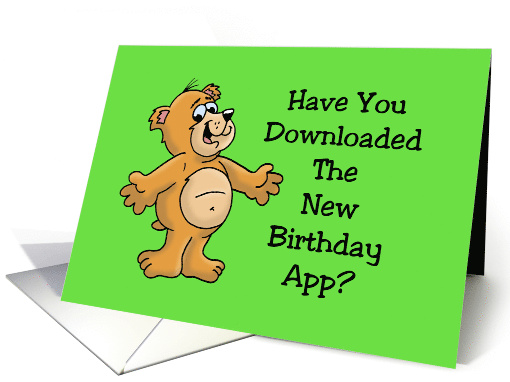 Birthday Card With Cartoon Bear Download The Birthday App card