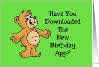 Birthday Card With Cartoon Bear Download The Birthday App card