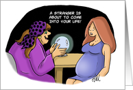 Blank Note Card With Pregnant Woman At A Psychic Reading card