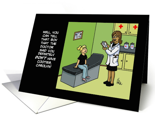 Humorous Get Well Card With A Cartoon About Cooties card (1498856)