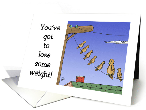 Blank Note Card With Cartoon Birds On A Wire One Is Large card