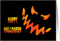 Halloween Card With Evil Grinning Jack-O-Lantern card