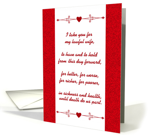 Wedding Anniversary Card For Wife With Wedding Vows card (1499084)