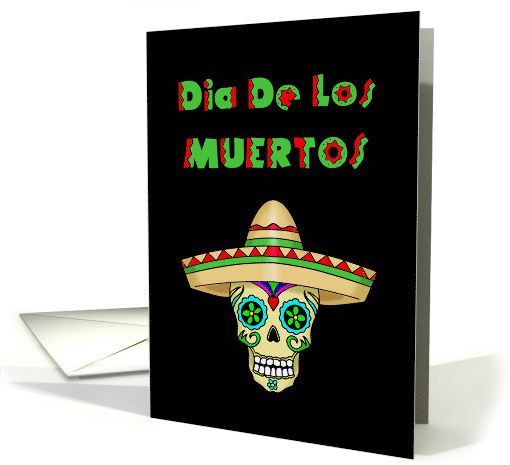 Day Of The Dead Card with a Colorful Decorated Skull In a... (1499242)