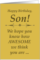 Birthday Card For Son From Parents How Awesome You Are card