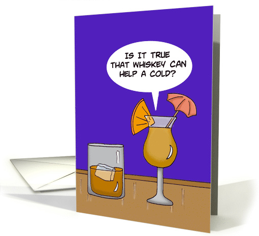 Get Well Card With A Bar and Two Drinks Talking card (1501344)