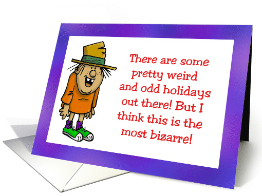 National Absurdity Day Card With Funny Cartoon Character card