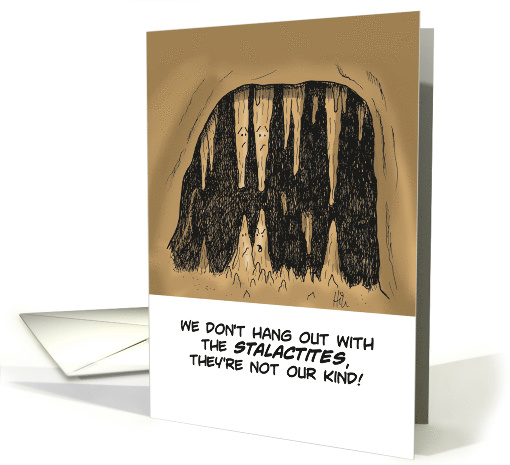 Blank Note Card with Cave, Stalagmites , and Stalactites card