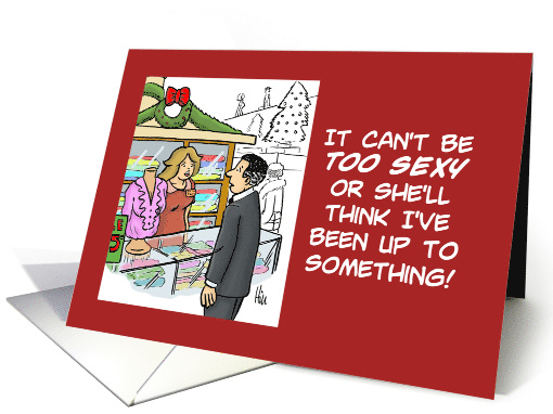 Christmas Card With A Customer At A Lingerie Counter card (1501960)