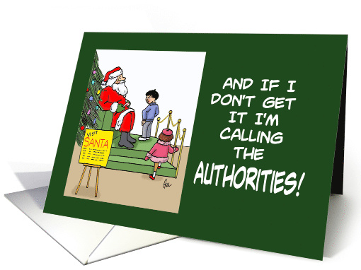 Blank Note Card With Cartoon Of Kid After He Sat On Santa's Lap card