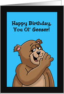 Humorous Birthday Card With Cartoon Happy Birthday You Ol’ Geezer! card