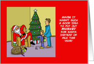 Christmas Card With Cartoon Showing Drunk Santa card