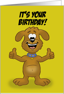 Birthday Card With A Dog Giving The Thumbs Up Sign card