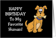 Humorous Birthday Card With a Cartoon Dog To My Favorite Human card