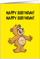 Birthday Card With Cartoon Bear And Happy Birthday Twice card