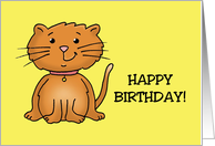 Simple Birthday Card With A Cute Cartoon Cat card
