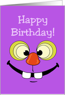 Happy Birthday Card For A Young Nephew With A Silly Face card