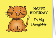 Happy Birthday Card For A Young Daughter With A Cartoon Cat card